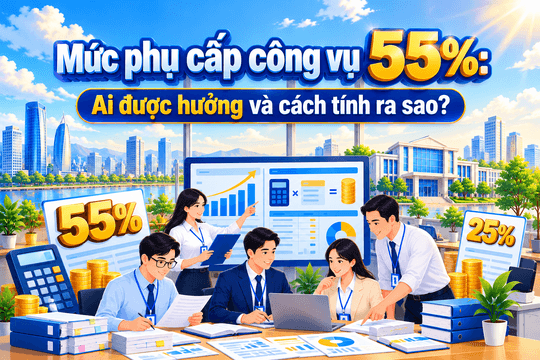 [Infographic] - Mức phụ cấp công vụ 55%: Ai được hưởng và cách tính ra sao?