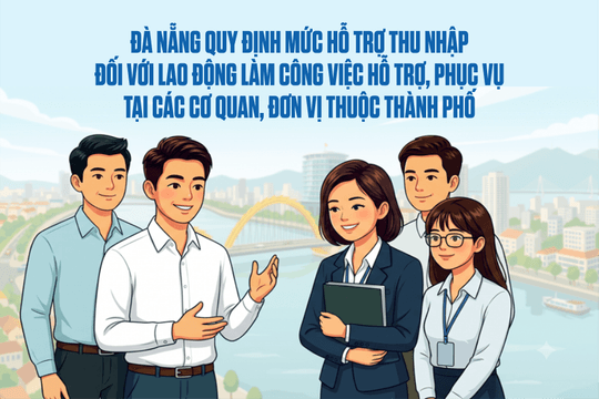 [Infographic] - Đà Nẵng quy định mức hỗ trợ thu nhập đối với lao động làm công việc hỗ trợ, phục vụ tại các cơ quan, đơn vị thuộc thành phố