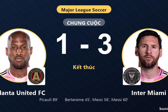 Messi lập cú đúp giúp Inter Miami giữ vững ngôi nhì, ghìm chân Atlanta United FC ở nhóm cuối