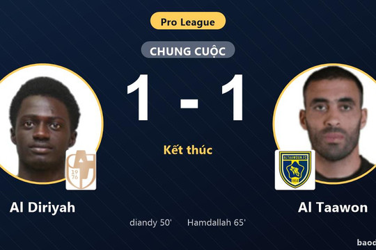 Chia điểm với Al Diriyah 1-1, Al Taawon tiếp tục chôn chân ở nhóm nguy hiểm