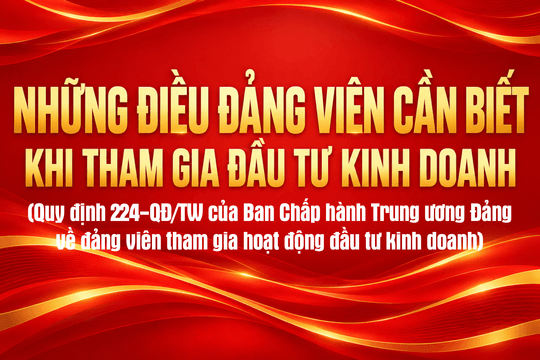 [Infographic] - Những điều đảng viên cần biết khi tham gia đầu tư kinh doanh