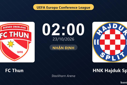 Nhận định FC Thun vs HNK Hajduk Split: Điểm nóng cuộc đua tốp đầu