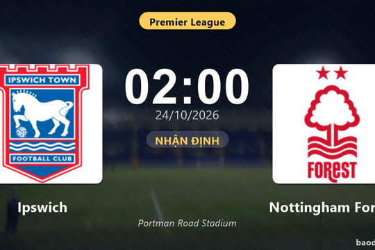 Nhận định Ipswich vs Nottingham Forest: Điểm nóng cuộc đua tốp đầu