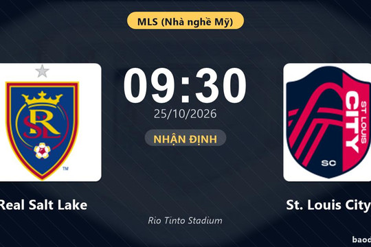 Nhận định Real Salt Lake vs St. Louis City: Cơ hội bám đuổi ngôi đầu