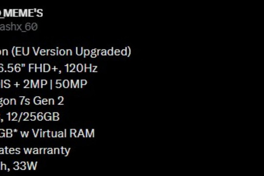 HMD Fusion lộ diện phiên bản nâng cấp: Chip Snapdragon 7s Gen 2 cùng màn hình 120Hz sắc nét