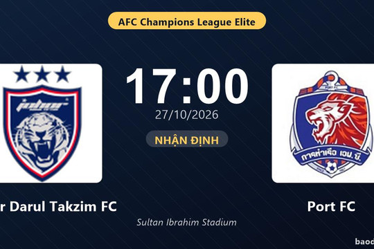 Nhận định Johor Darul Takzim FC vs Port FC: Màn so tài của hai đội vào phom