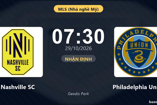 Nhận định Nashville SC vs Philadelphia Union: Màn so tài của hai đội vào phom