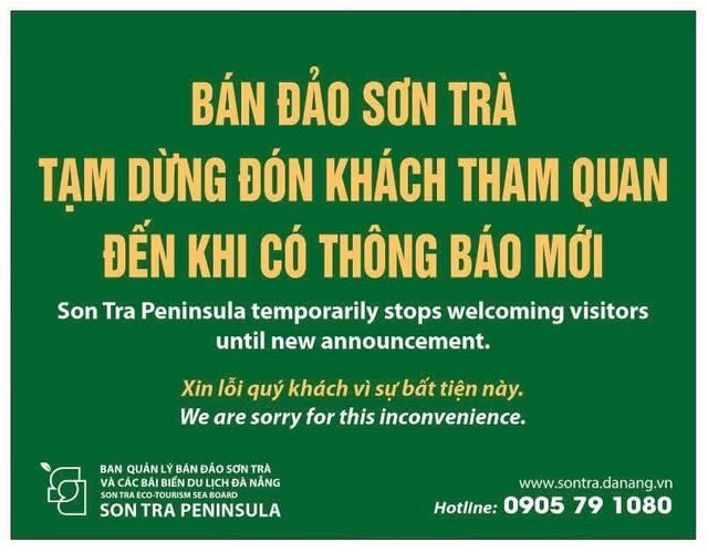Tạm dừng hoạt động tham quan tại bán đảo Sơn Trà