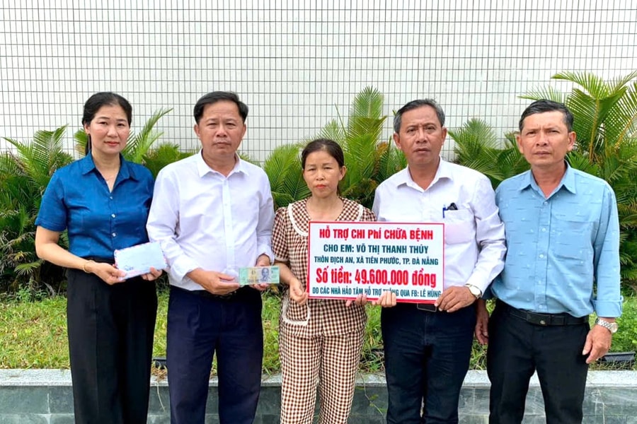 Hỗ trợ gần 50 triệu đồng cho học sinh xã Tiên Phước bị vỡ mạch máu não