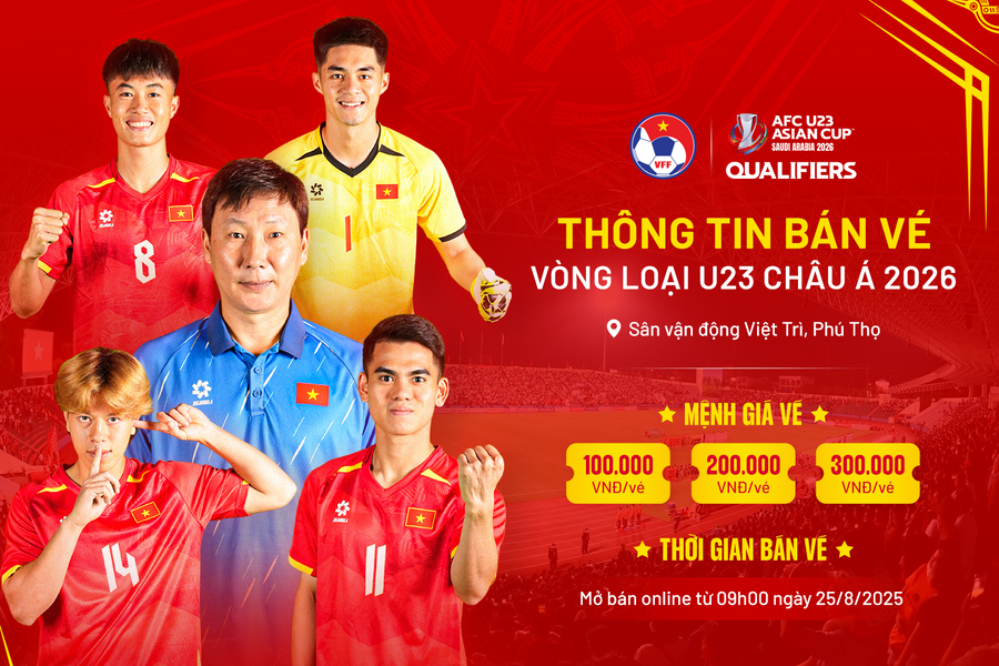VFF mở bán vé xem U23 Việt Nam thi đấu giải châu Á