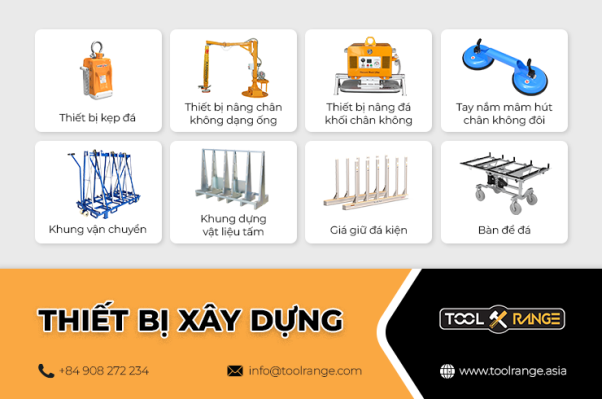 Thiết bị nâng hạ - giải pháp đồng bộ cho ngành đá, xây dựng, cảnh quan