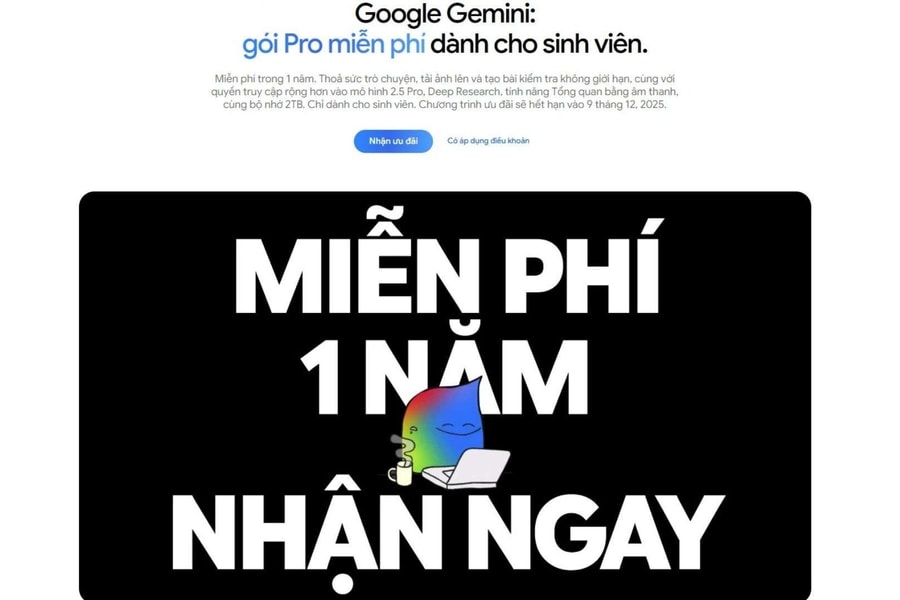 Hướng dẫn đăng ký gói Pro Gemini 1 năm miễn phí cho sinh viên