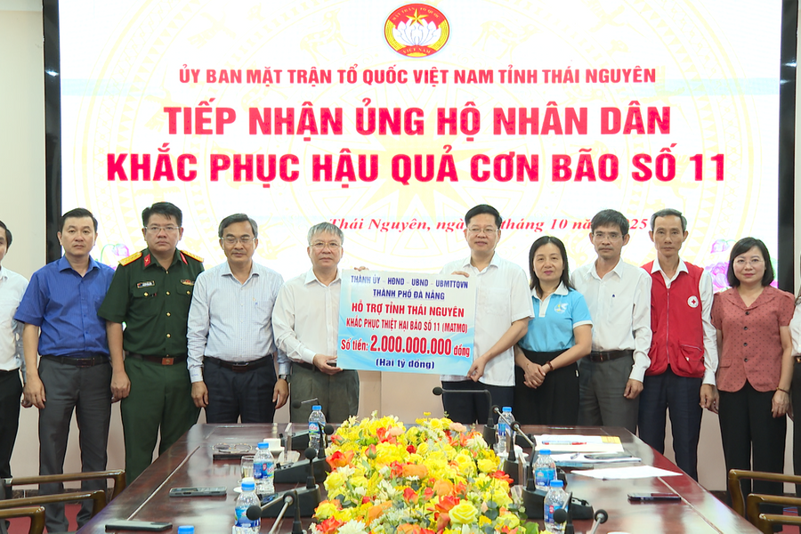 Đà Nẵng hỗ trợ tỉnh Thái Nguyên 2 tỷ đồng khắc phục hậu quả bão số 11