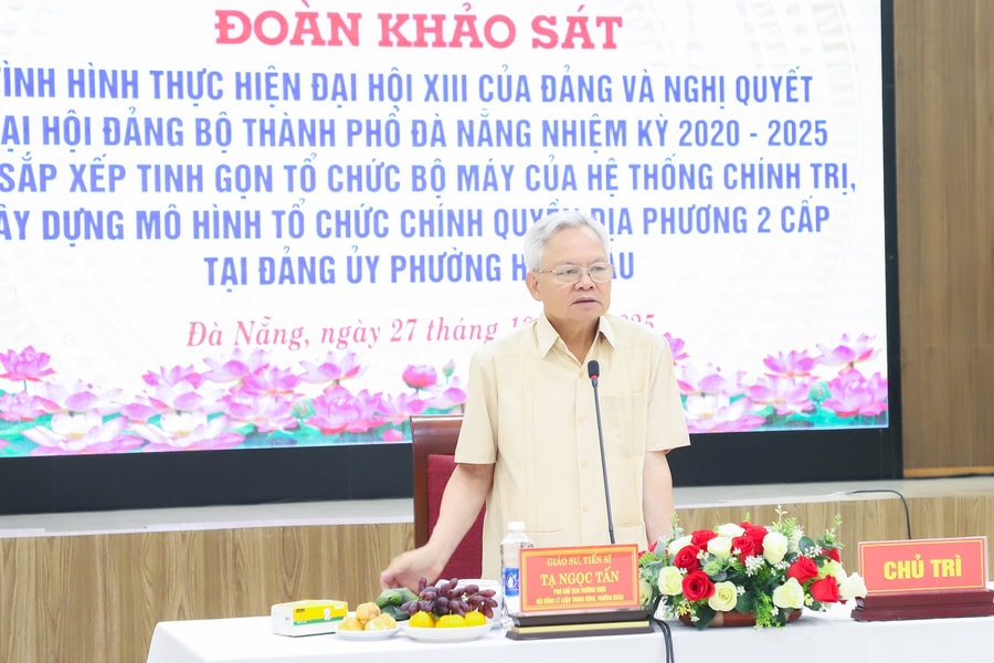 Trung ương khảo sát tình hình thực hiện Nghị quyết Đại hội XIII của Đảng và mô hình chính quyền 2 cấp tại phường Hải Châu
