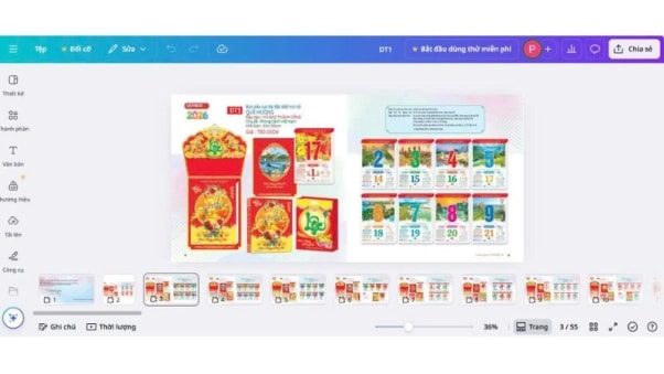 Lịch Tết Hải Đăng hướng dẫn thiết kế lịch để bàn cá nhân bằng Canva