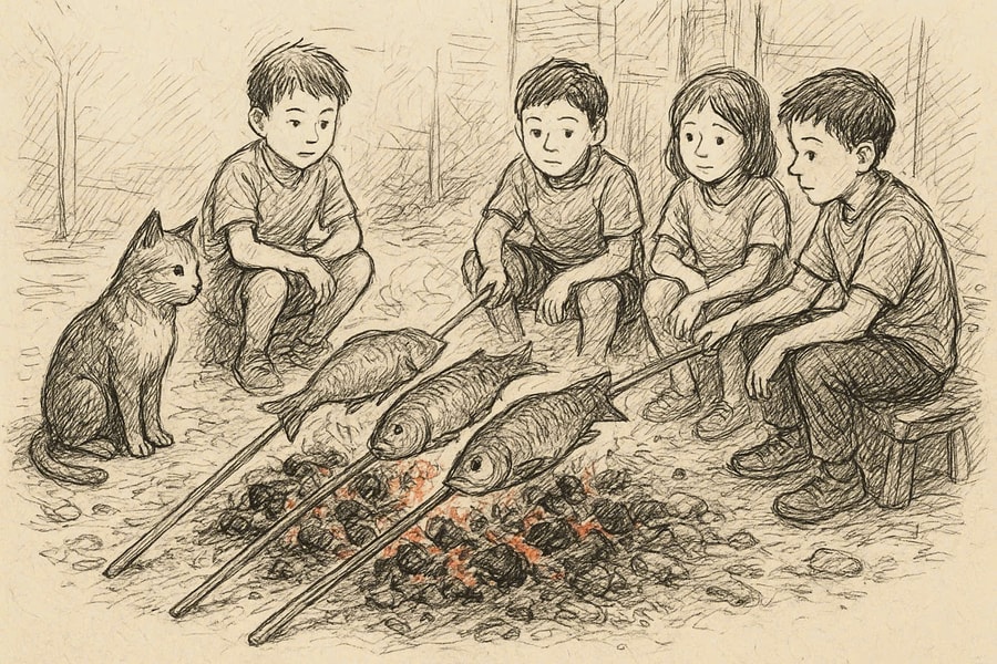 Nhớ cá đồng nướng mùa lụt