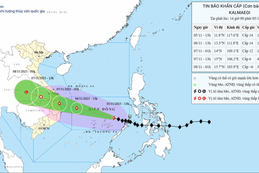 Tropical storm Kalmaegi heads for central coast, Da Nang authorities on high alert
