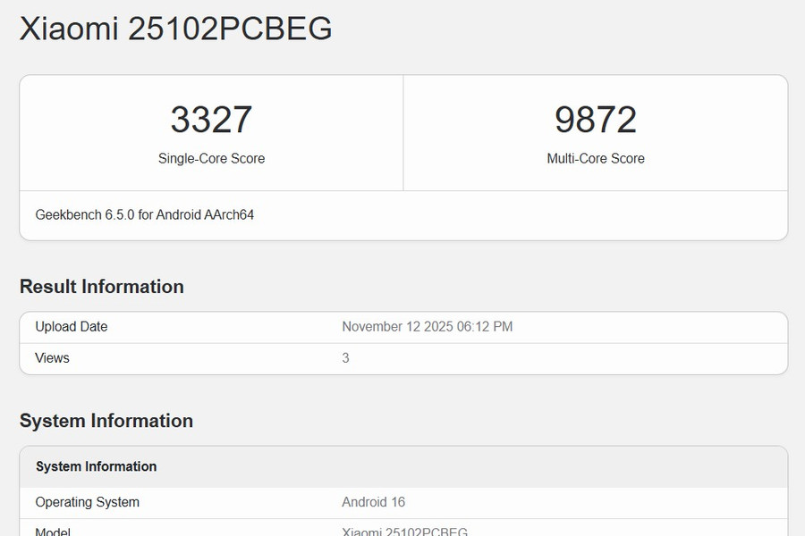 POCO F8 Ultra xuất hiện trên Geekbench với RAM 16GB và chip Snapdragon 8 Elite Gen 5