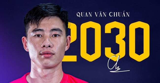 Quan Văn Chuẩn ký hợp đồng mới với Hà Nội FC đến năm 2030