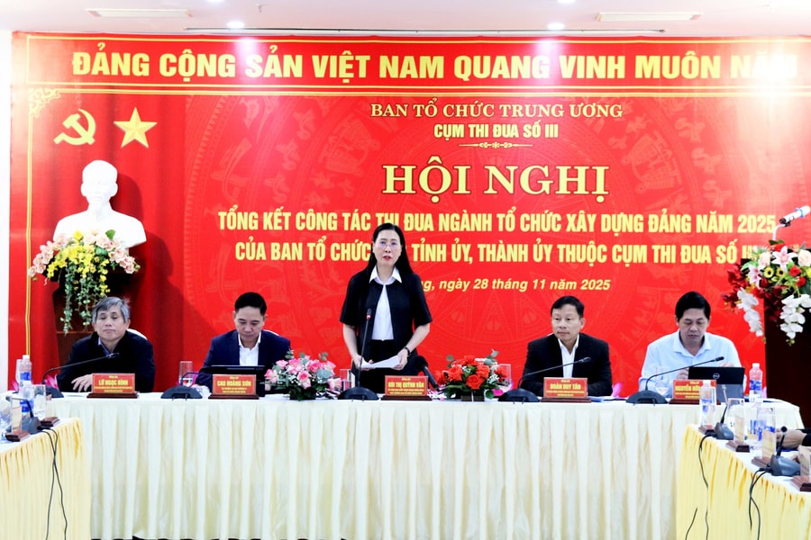 Cụm thi đua số III tổng kết công tác thi đua ngành Tổ chức xây dựng Đảng năm 2025