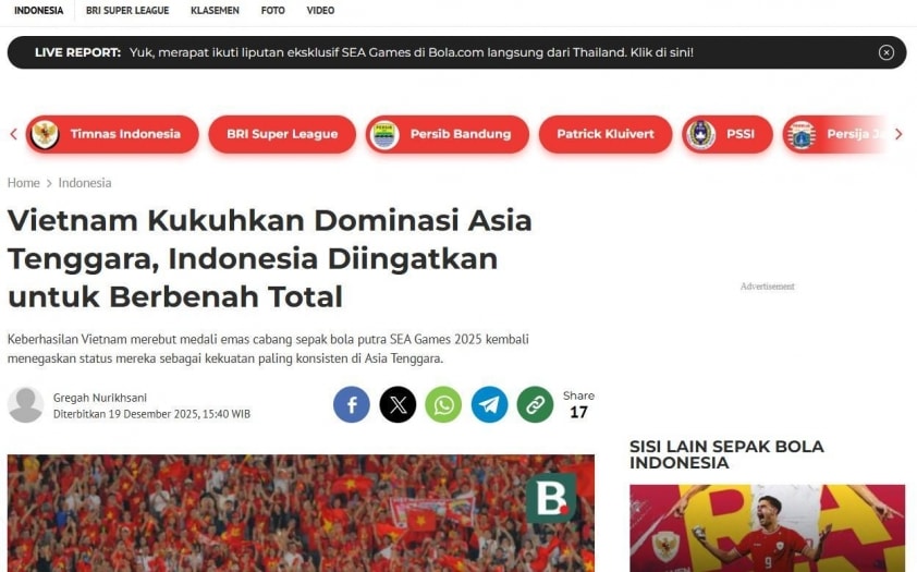 CĐV Thái Lan thừa nhận Việt Nam thống trị bóng đá Đông Nam Á