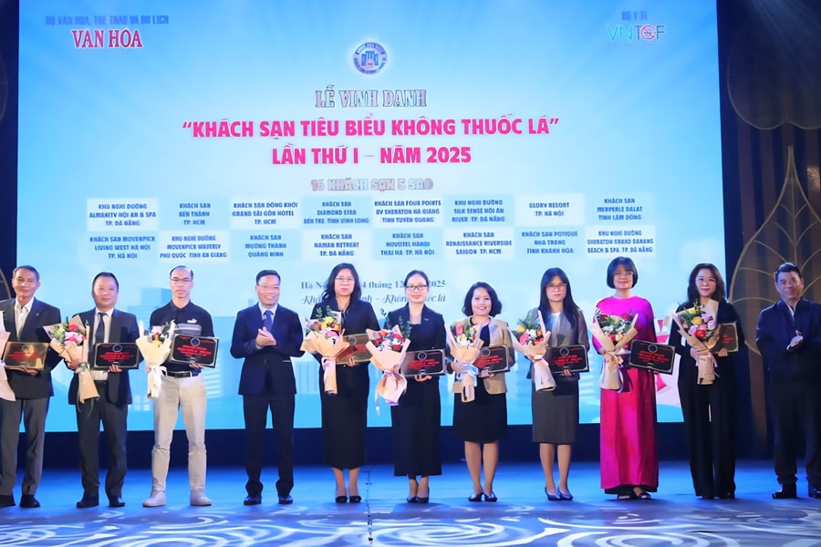 13 khách sạn ở Đà Nẵng được vinh danh “Khách sạn tiêu biểu không thuốc lá”