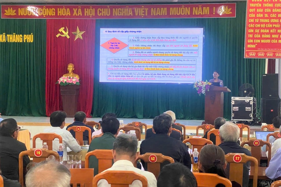 Xã Thăng Phú tập huấn nghiệp vụ quản lý đất đai