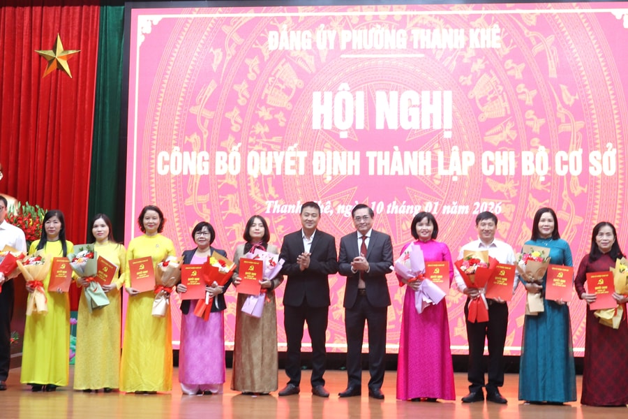Thành lập 33 tổ chức cơ sở Đảng trực thuộc Đảng bộ phường Thanh Khê