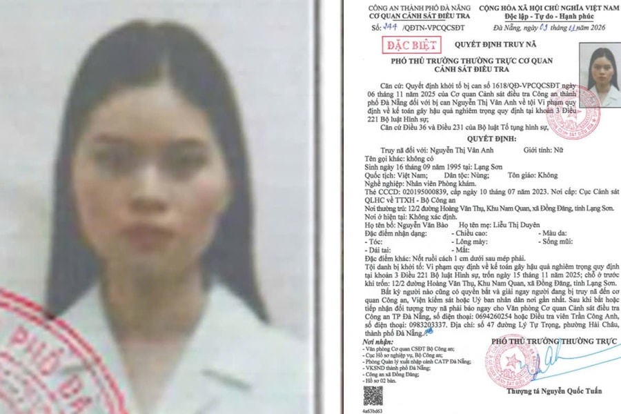 Truy nã nguyên kế toán Phòng khám Đa khoa Quốc tế Đà Nẵng