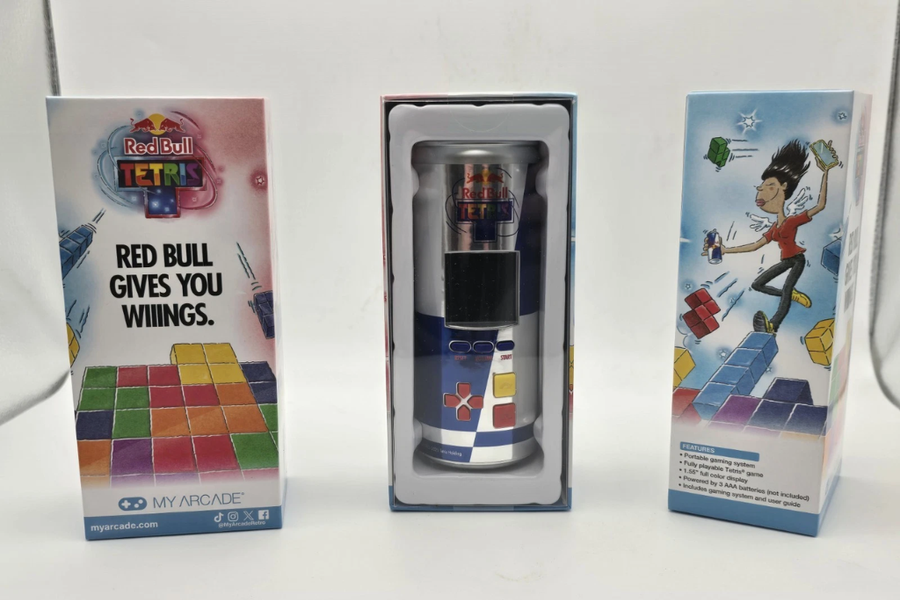 Máy chơi game Tetris hình lon Red Bull gây sốt với giá bán lại tăng gấp ba lần