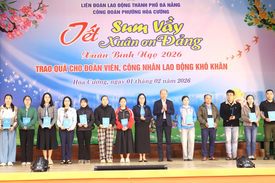 Công đoàn phường Hòa Cường hỗ trợ hơn 1,1 tỷ đồng cho đoàn viên, người lao động dịp Tết Nguyên đán