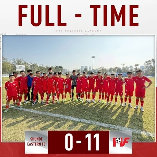 U13 PVF thắng hủy diệt 11-0 trước đội bóng Trung Quốc tại FT Cup 2026