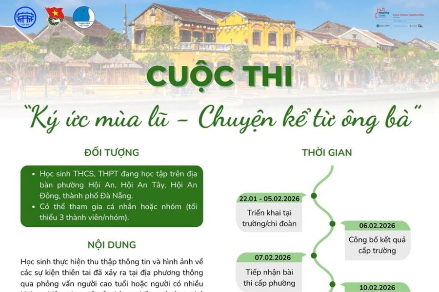 Phát động cuộc thi “Ký ức mùa lũ - Chuyện kể từ ông bà” tại Hội An