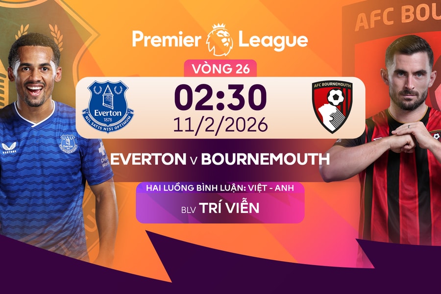 Link xem trực tiếp Everton vs Bournemouth 2h30 hôm nay 11/2/2026