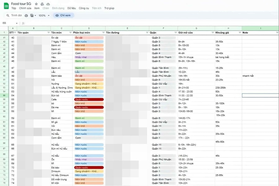 Danh sách quán ngon Việt Nam trên Threads: Từ Google Sheets đến cộng đồng sành ăn