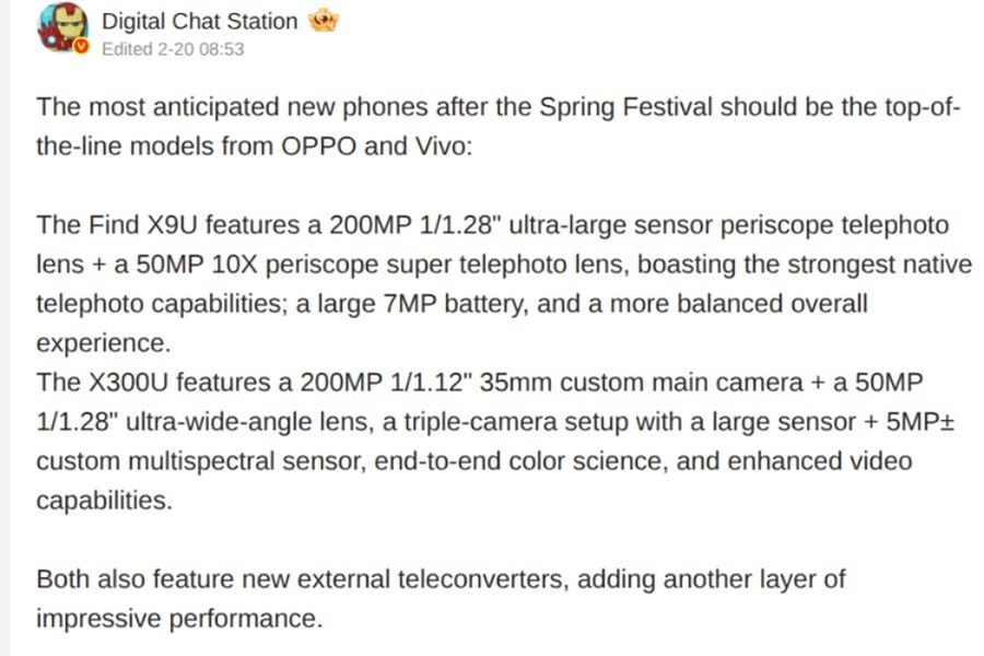 Cận cảnh cấu hình camera OPPO Find X9 Ultra và vivo X300 Ultra cho năm 2026