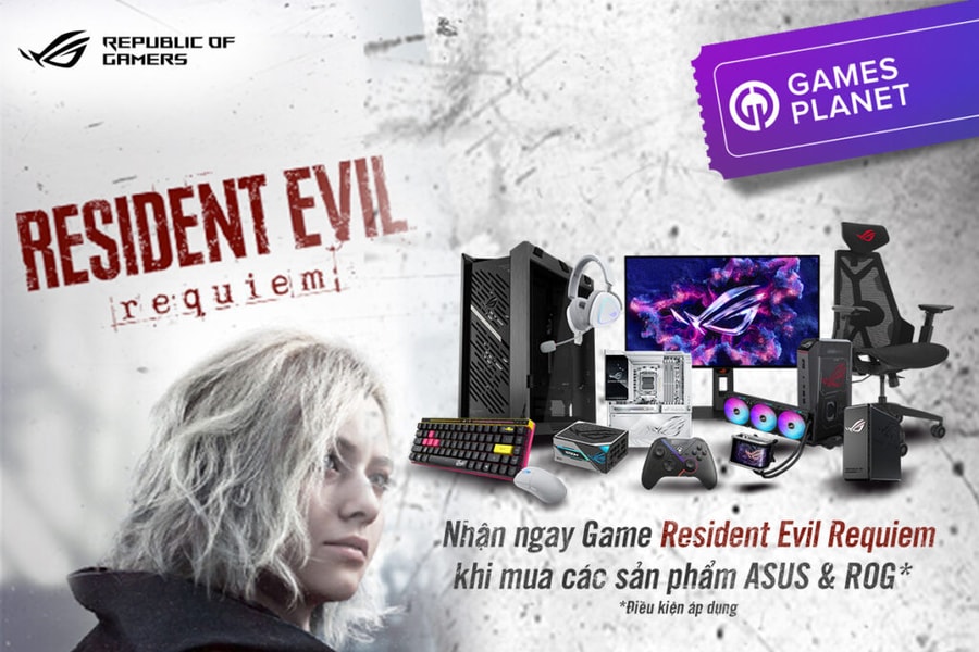 Mua linh kiện Asus và ROG nhận ngay code game Resident Evil Requiem trị giá 1,45 triệu đồng