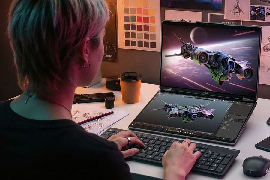 Lenovo Yoga Book Pro 3D ra mắt: Laptop màn hình OLED kép tích hợp camera nhận diện cử chỉ 50MP