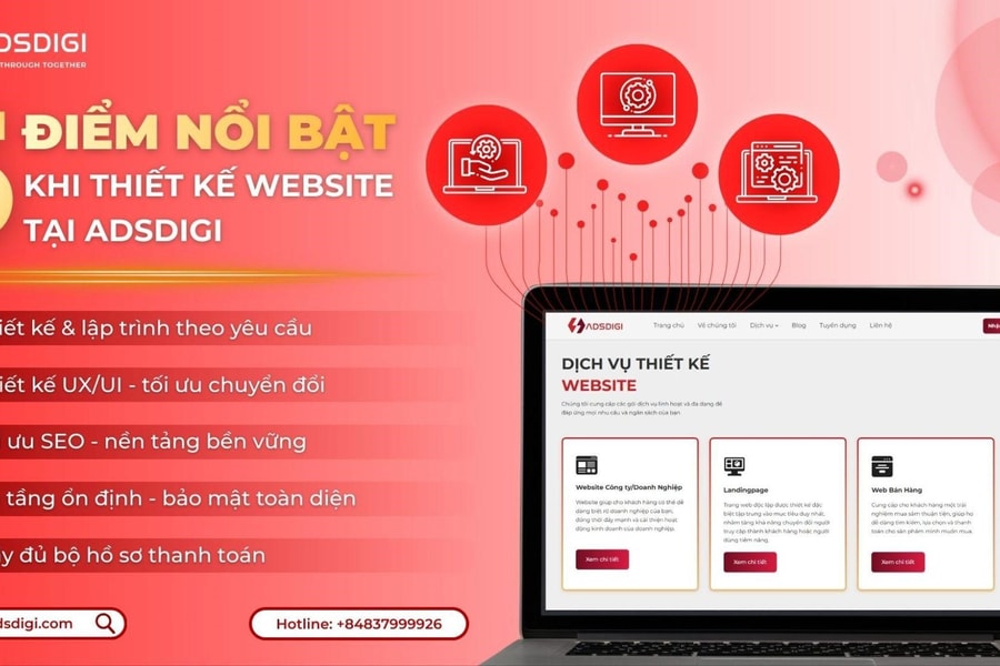 ADSDIGI - Đơn vị thiết kế website chuẩn SEO uy tín, giá hợp lý