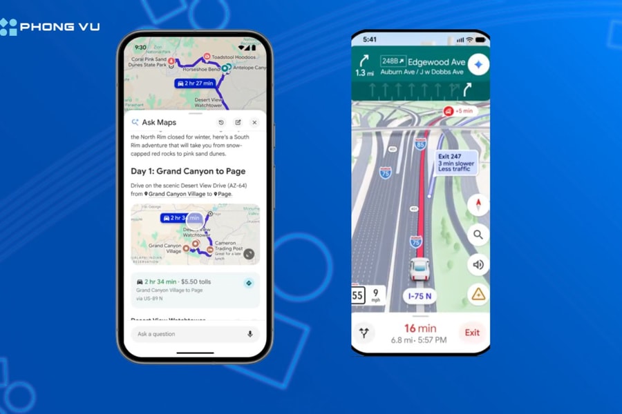 Google Maps đại tu sau 10 năm: Tích hợp AI Gemini và dẫn đường 3D thế hệ mới