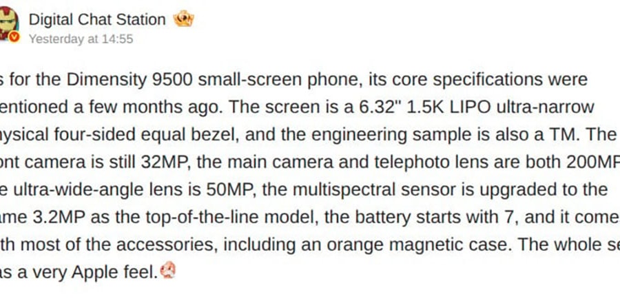 Lộ diện cấu hình OPPO Find X9s Pro: Chip Dimensity 9500 và hệ thống camera kép 200MP siêu khủng