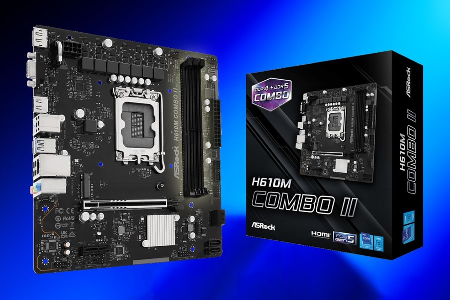 ASRock H610M Combo II: Bo mạch chủ độc đáo hỗ trợ linh hoạt cả RAM DDR4 và DDR5