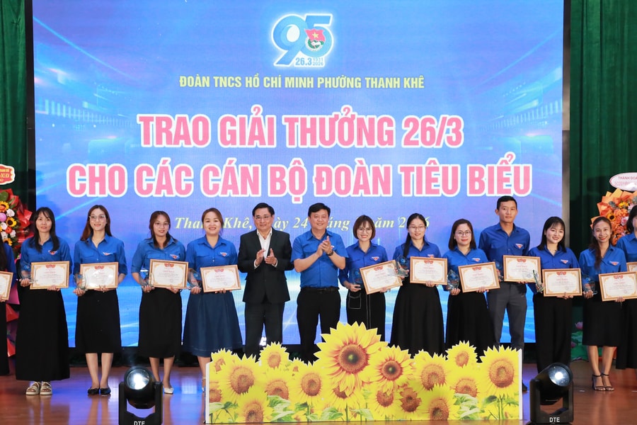 Đoàn phường Thanh Khê trao “Giải thưởng 26/3” cho 35 cán bộ Đoàn tiêu biểu