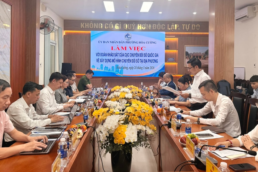 100% văn bản đi, đến của phường Hòa Cường được xử lý trên môi trường điện tử