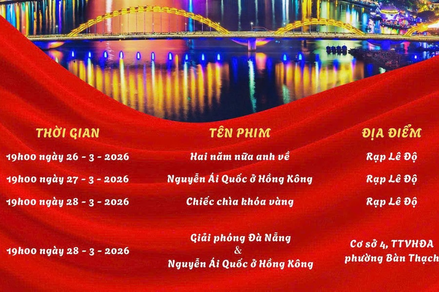 Chiếu phim miễn phí chào mừng kỷ niệm 51 năm ngày Giải phóng thành phố Đà Nẵng