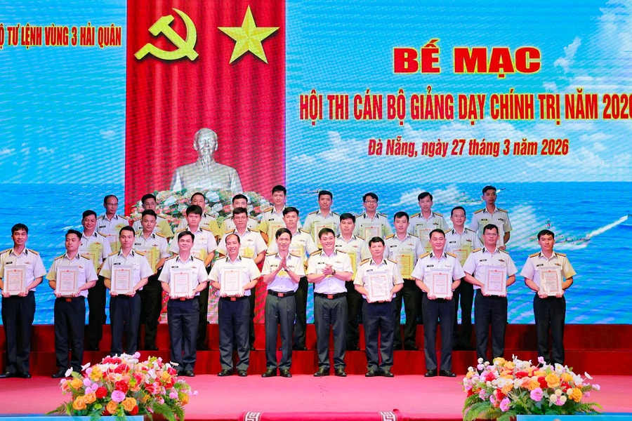 Vùng 3 Hải quân bế mạc hội thi cán bộ giảng dạy chính trị năm 2026