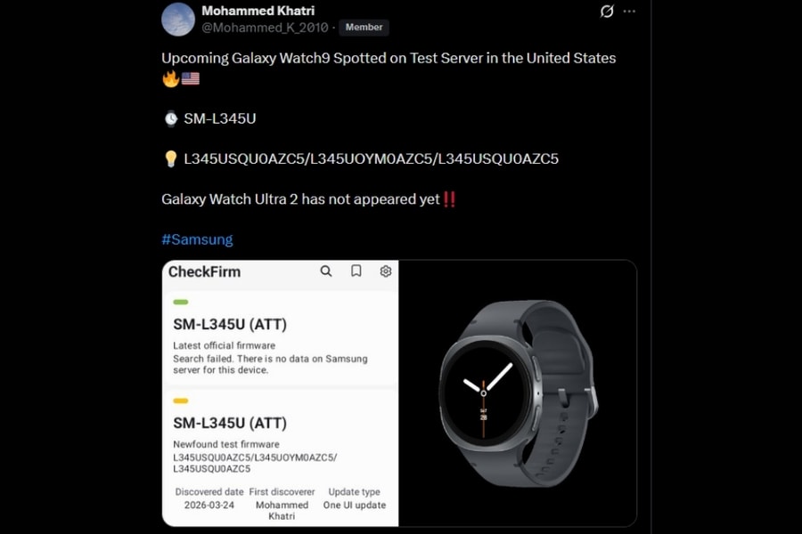 Samsung Galaxy Watch 9 lộ diện: Trang bị chip Snapdragon Wear Elite, dự kiến ra mắt vào tháng 7