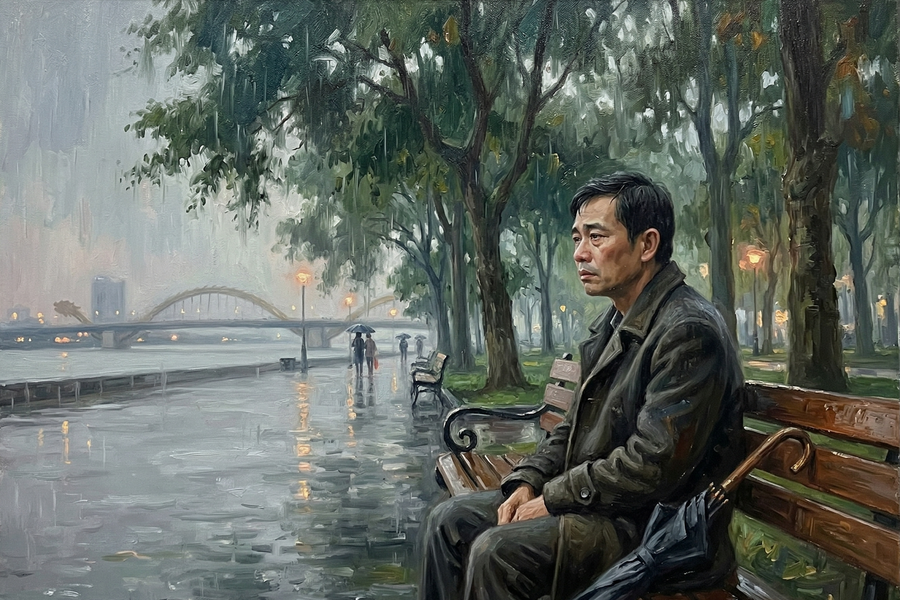 Ngồi với mưa chiều
