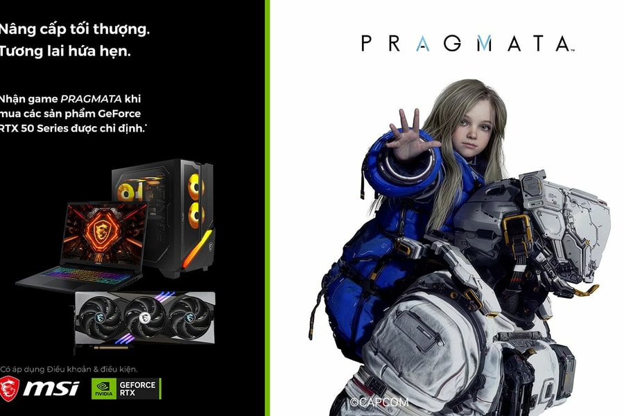 Mua laptop MSI RTX 50 Series nhận ngay code game Pragmata trị giá 60 USD