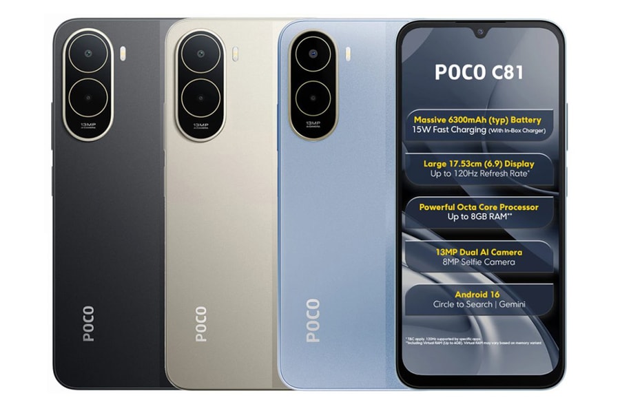 POCO C81 và C81x ra mắt: Pin 6.300 mAh và cam kết cập nhật phần mềm đến 6 năm